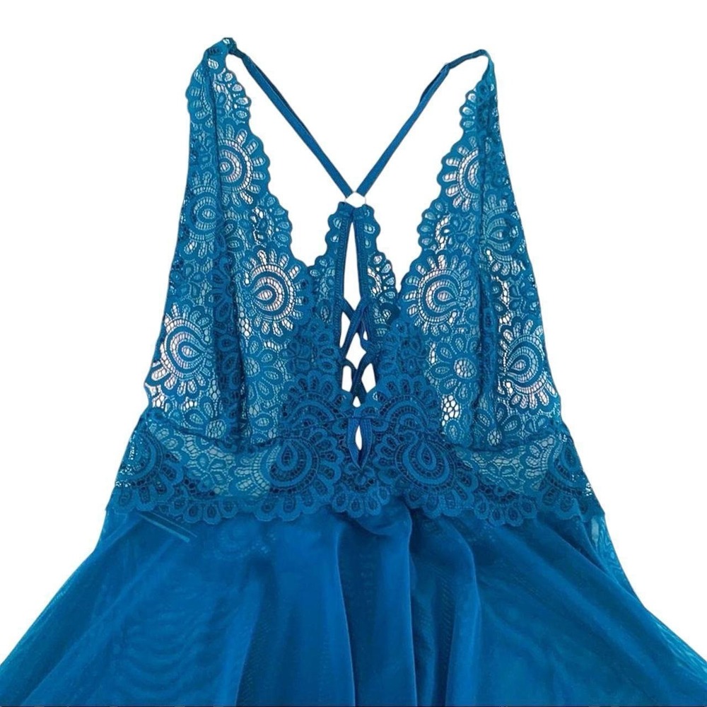 Size Large Teal Flowy Babydoll Nighty Lingerie